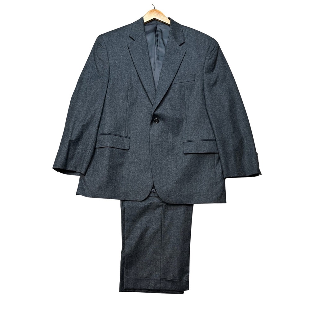 Lauren Ralph Lauren Suit Mens 44S Charcoal Gray 2 Button Double Vent Wool Blend